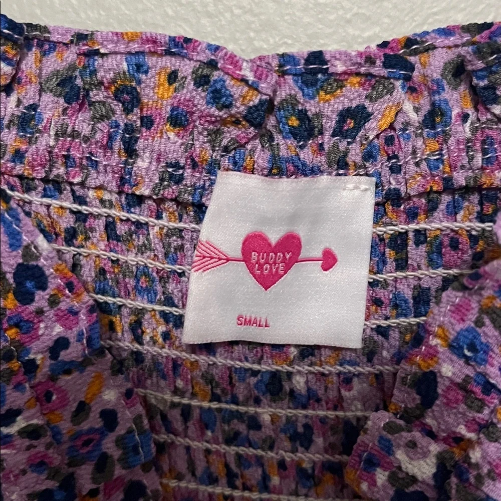 NWOT Buddy Love Floral Smocked Dress with Tie Straps - Picture 7 of 7